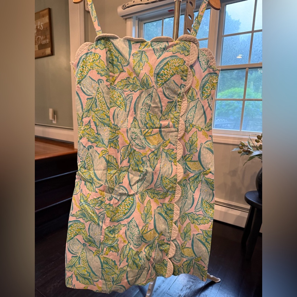 Lilly Pulitzer Green and Yellow Leaf Print Mini Dress